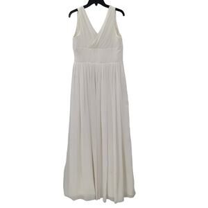 Vintage White Wedding Grecian Style Dress Sleeveless Empire Waist Medium Simple